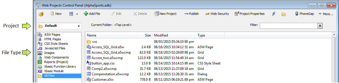 Wp Web Projects Control Panel